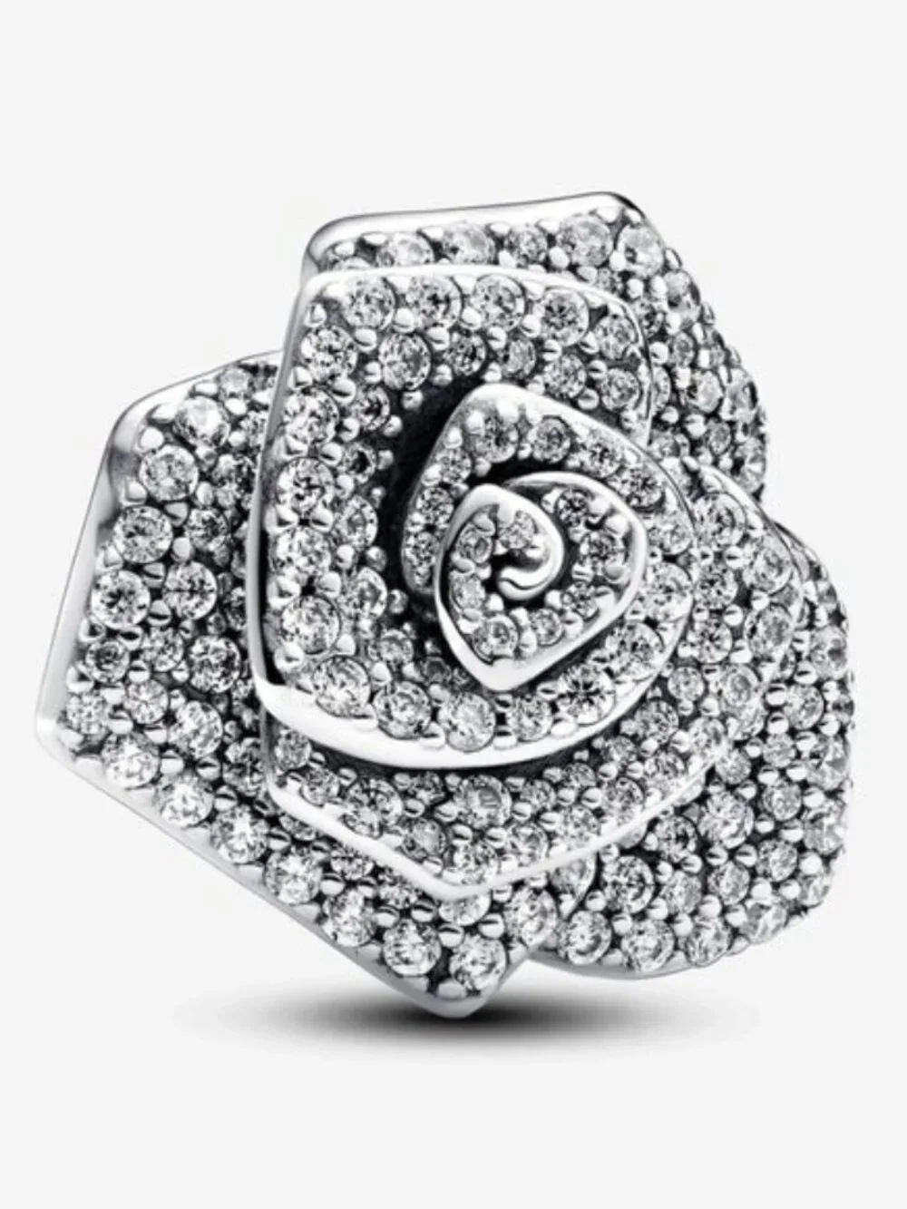 Sparkling Rose in Bloom Oversized Charm